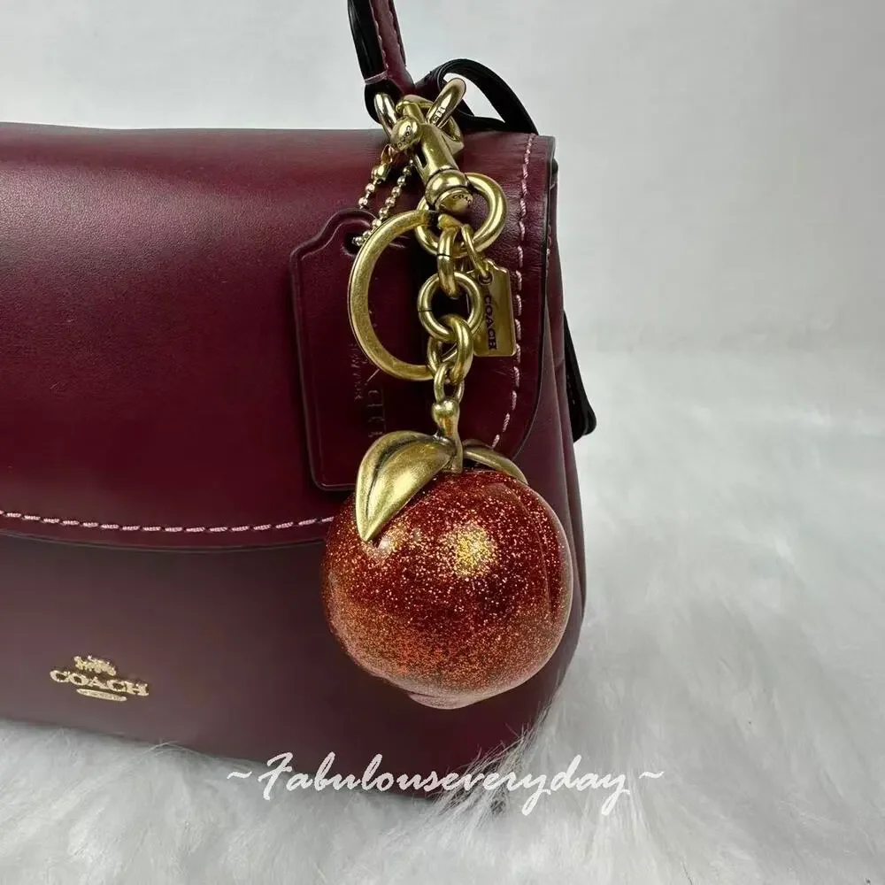 Coach The Summer I Turned Pretty Peach Bag Charm Keychain Key Fob CBX51 NWT